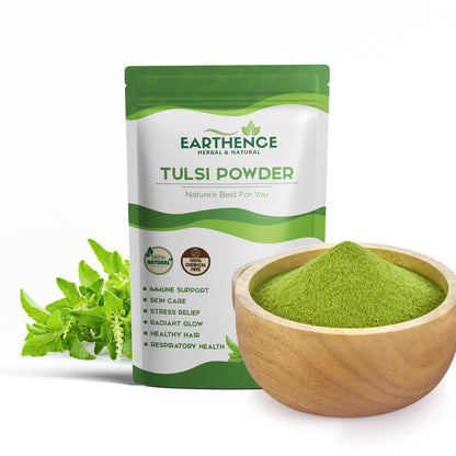 Earthence Tulsi Powder 225g | Natural Tulsi Leaf Powder for Face, Hair & Skin Care | Holy Basil Powder | Ocimum Sanctum