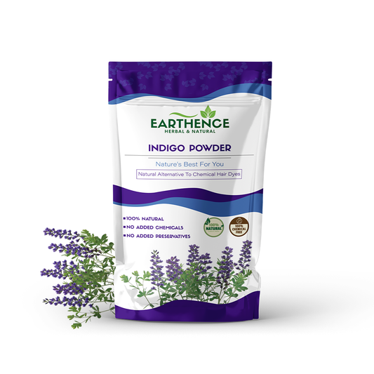 Earthence Organic Indigo Powder For Black Hair 225g | Herbal Indigo Leaf/Indigo Fera Tinctoria Powder for Natural Hair Coloring | No Added Color Or Preservatives