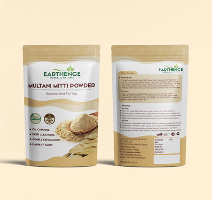 Earthence  Pure Natural & Organic Multani Mitti Powder For Skin & Hair Care 225g