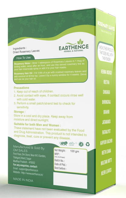 Earthence Rosemary Leaves 100g | Dried Rosemary Leaves Pure and Natural (100g)