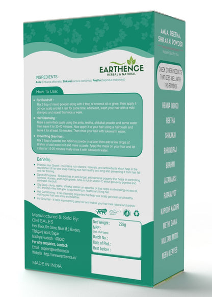 Earthence Amla Reetha Shikakai Powder 100g | 3 in 1 Natural Hair Wash Powder | Hair Growth, Hair Fall Control, Anti Dandruff & Hair Cleanser