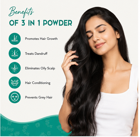 Earthence Amla Reetha Shikakai Powder 100g | 3 in 1 Natural Hair Wash Powder | Hair Growth, Hair Fall Control, Anti Dandruff & Hair Cleanser